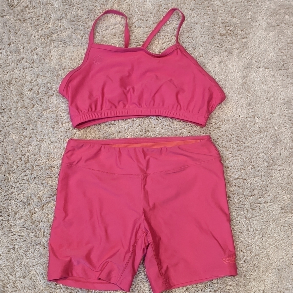 UV Skinz Swim Bra and Swim Short Hot Pink